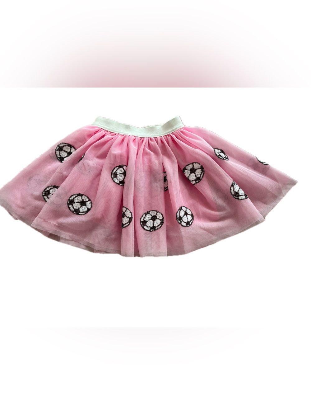 Pink Tulle Skirt with Soccer Ball Print Sz 4T